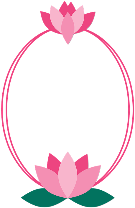 Free Photo Flower Frame Lotus Picture Frame Color Pink - Lotus Frame Clipart (488x720), Png Download