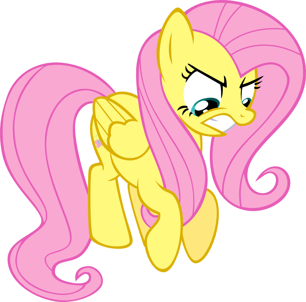 Uploaded - Mlp Fluttershy Angry Vector Clipart (1000x989), Png Download