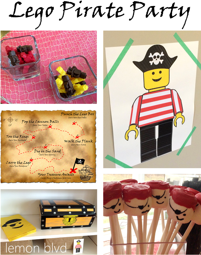 Captain J's Lego Pirate Party - Cartoon Clipart (694x907), Png Download