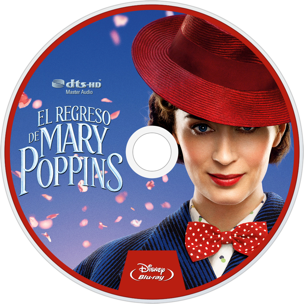 Mary Poppins Returns Bluray Disc Image - Filme Mary Poppins 2018 Clipart (1000x1000), Png Download