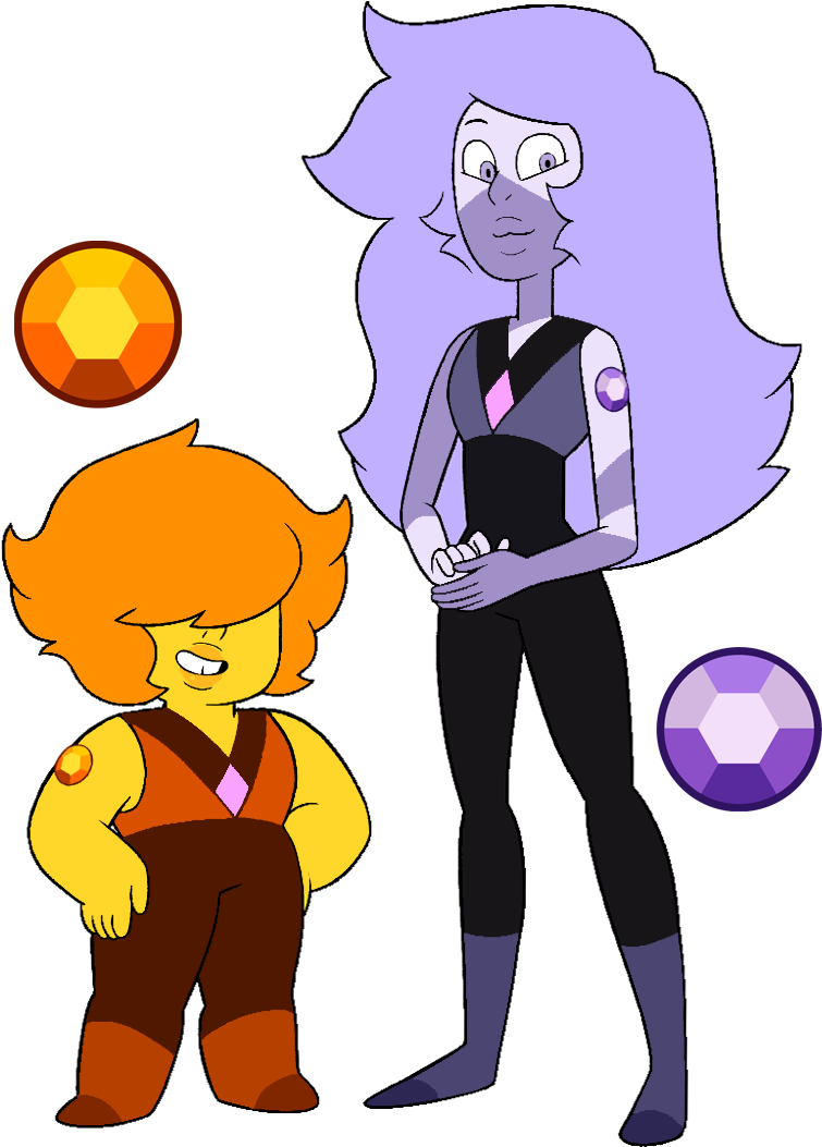 Kjd Madeira Citrine And Chevron Amethyst - Steven Universe Amethyst Gemsona Clipart (755x1053), Png Download