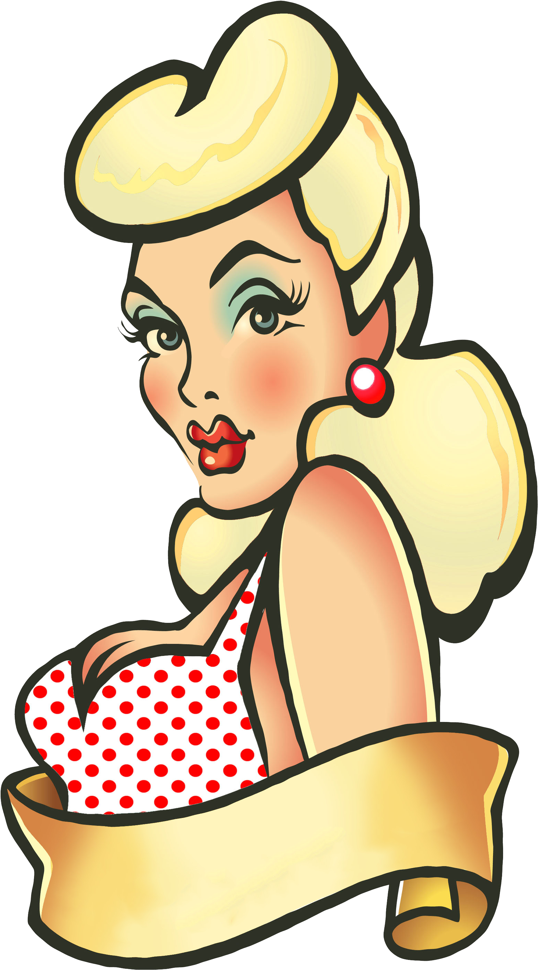 Pinup Vector Vintage Pin Up Girl - Pin Ups Retro Estilo Pin Up Clipart (2550x3300), Png Download