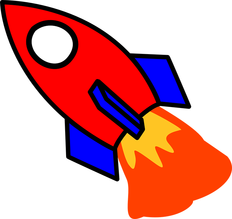 Rocker - Red And Blue Rocket Clipart (762x720), Png Download