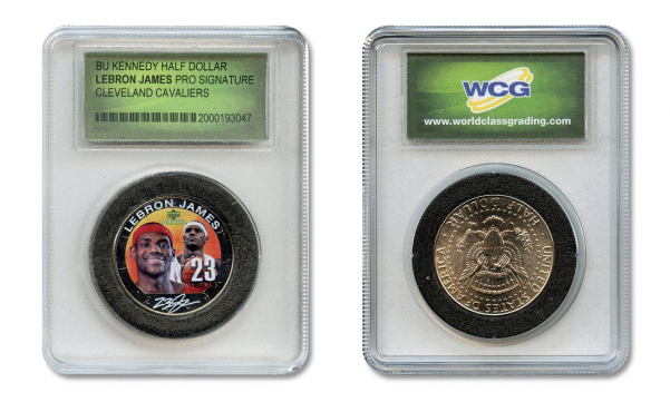 Lebron James Signature Nba Rookie Colorized Jfk Kennedy - Half Dollar Clipart (600x600), Png Download