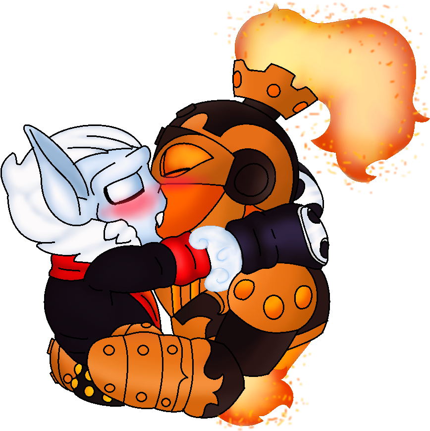 Fire Hot Kiss - Skylanders Swap Force Night Shift And Blast Zone Clipart (868x869), Png Download
