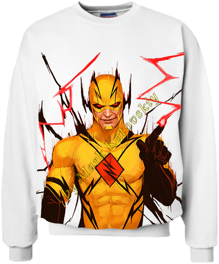Заказать Свитшот С Принтом Reverse-flash - Sweatshirt Clipart (800x951), Png Download