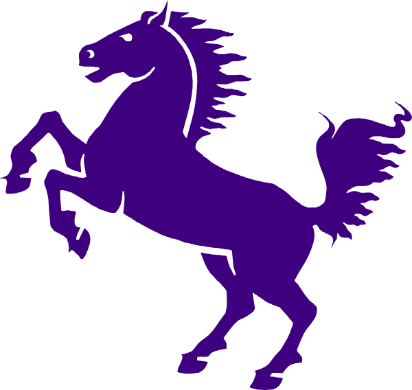 Purple Mustang Horse Clipart (600x568), Png Download