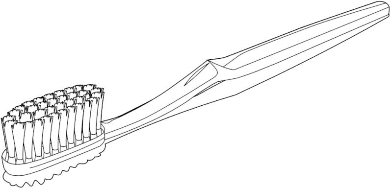 Banner Black And White Library Collection Of Toothbrush - Outline Image Of Tooth Brush Clipart (830x587), Png Download