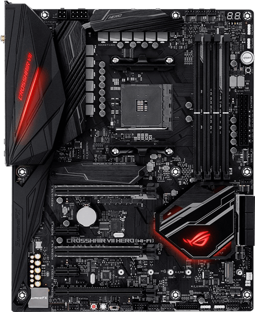 Rog Crosshair Vii Hero , Amd X470 Chipset, Am4, Atx - Asus Rog Crosshair Vii Hero Clipart (700x700), Png Download