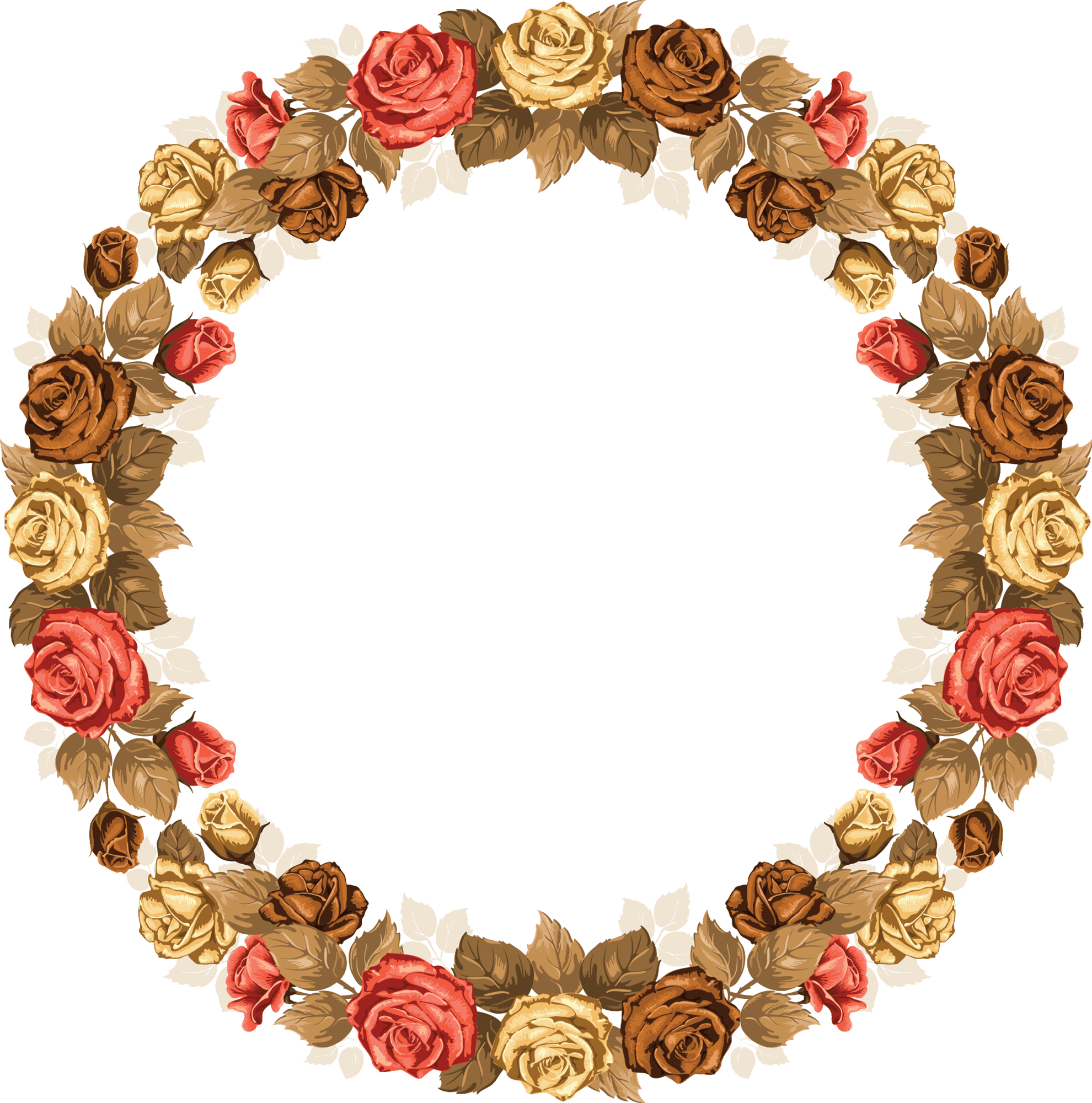 Vintage Roses Frame Clipart (1980x2000), Png Download