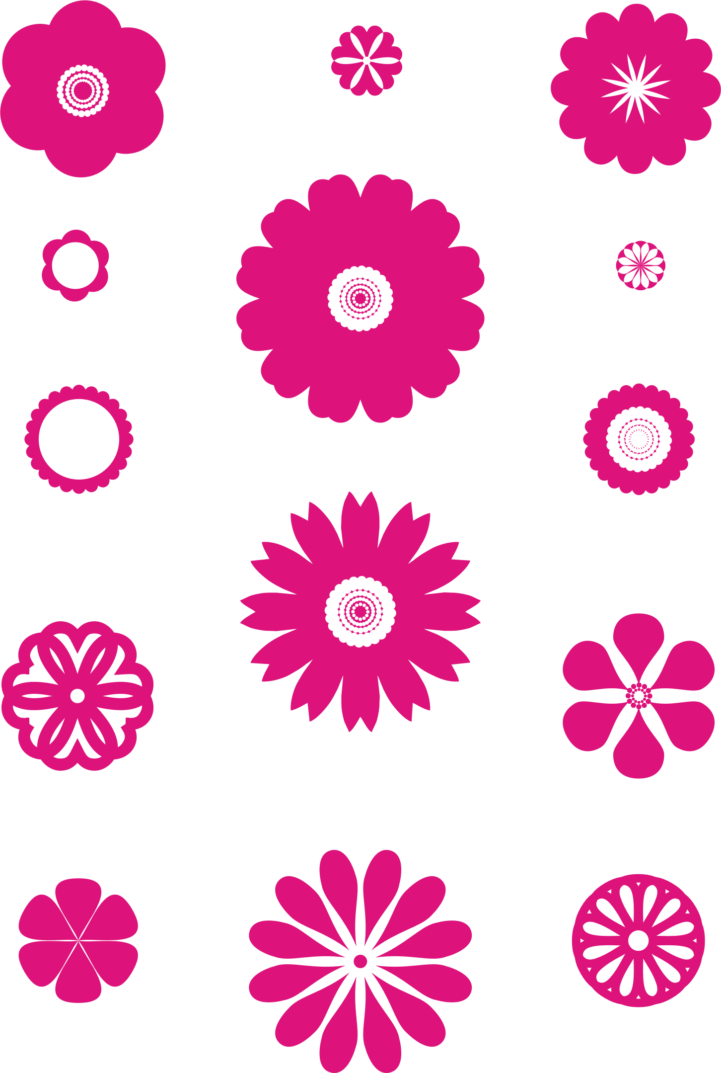 This Free Icons Png Design Of A Set Of Flowers - Simple Flowers Clip Art Transparent Png (1452x2159), Png Download