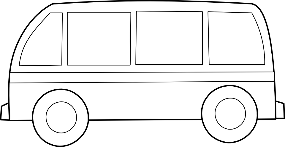 Bus Van Vw Free Vector Graphic On - Gambar Van Kartun Hitam Putih Clipart (960x497), Png Download