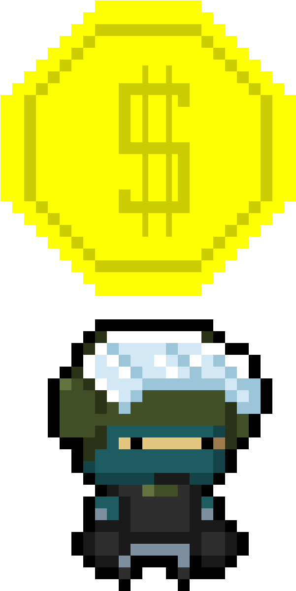 Giant Coin - Cute Simple Pixel Art Clipart (1200x1200), Png Download