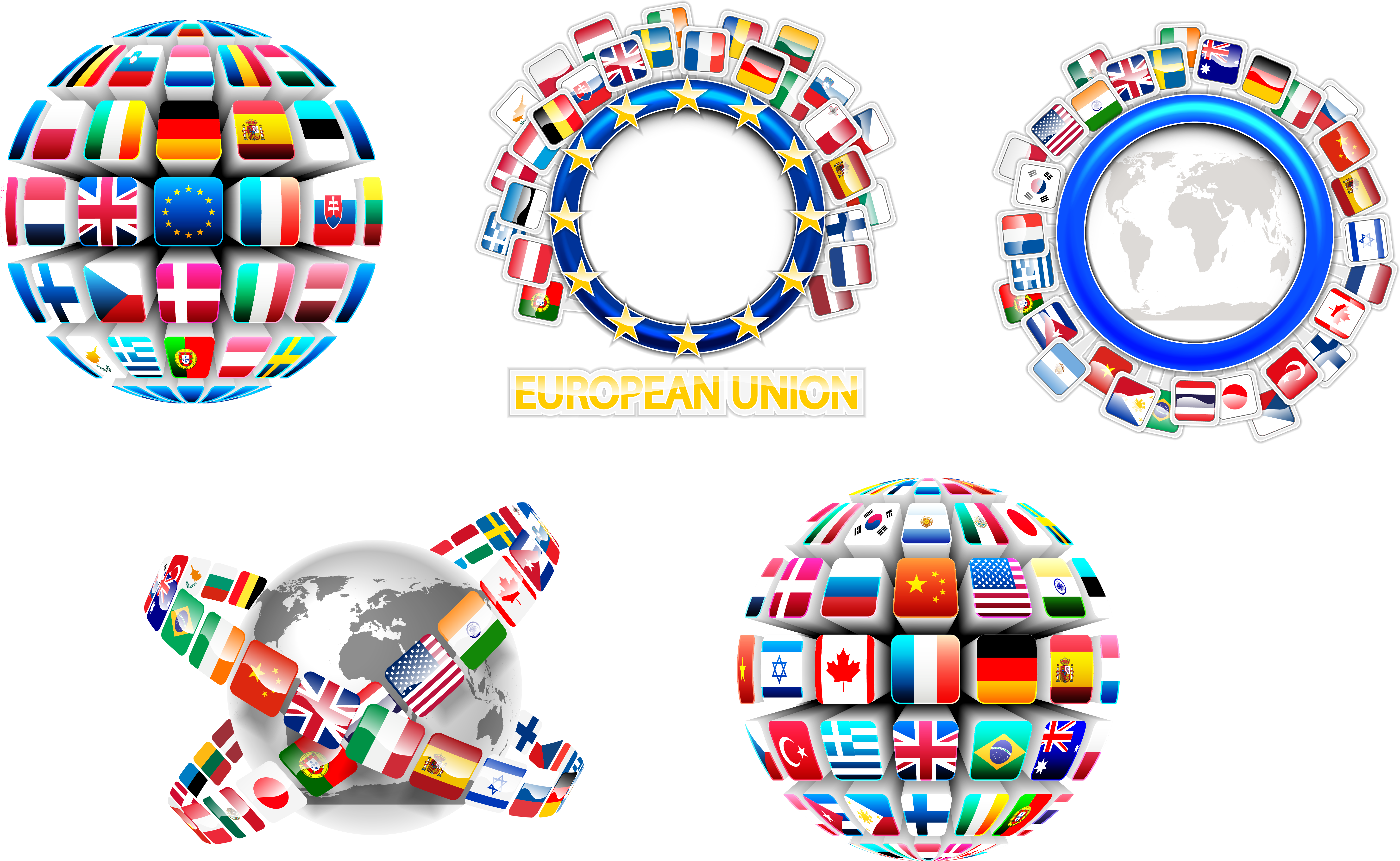 World Flags - One God One World Clipart (5823x3581), Png Download