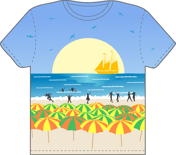 Summer Clipart Dress - Beach Theme T Shirt - Png Download (600x529), Png Download