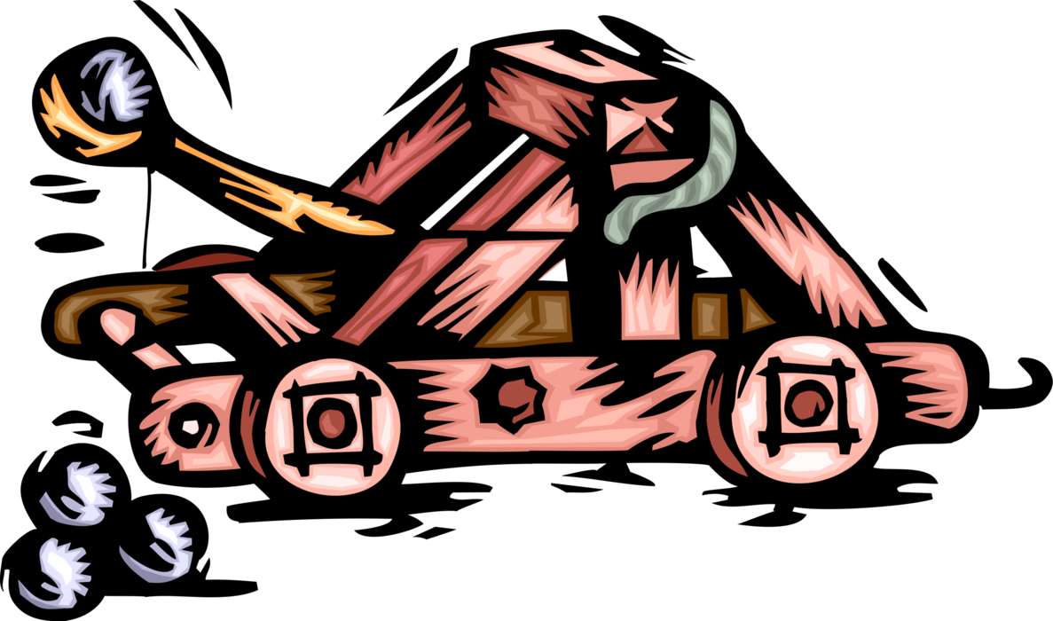 Vector Illustration Of Medieval Catapult Trebuchet - Free Catapult Clipart - Png Download (1187x700), Png Download