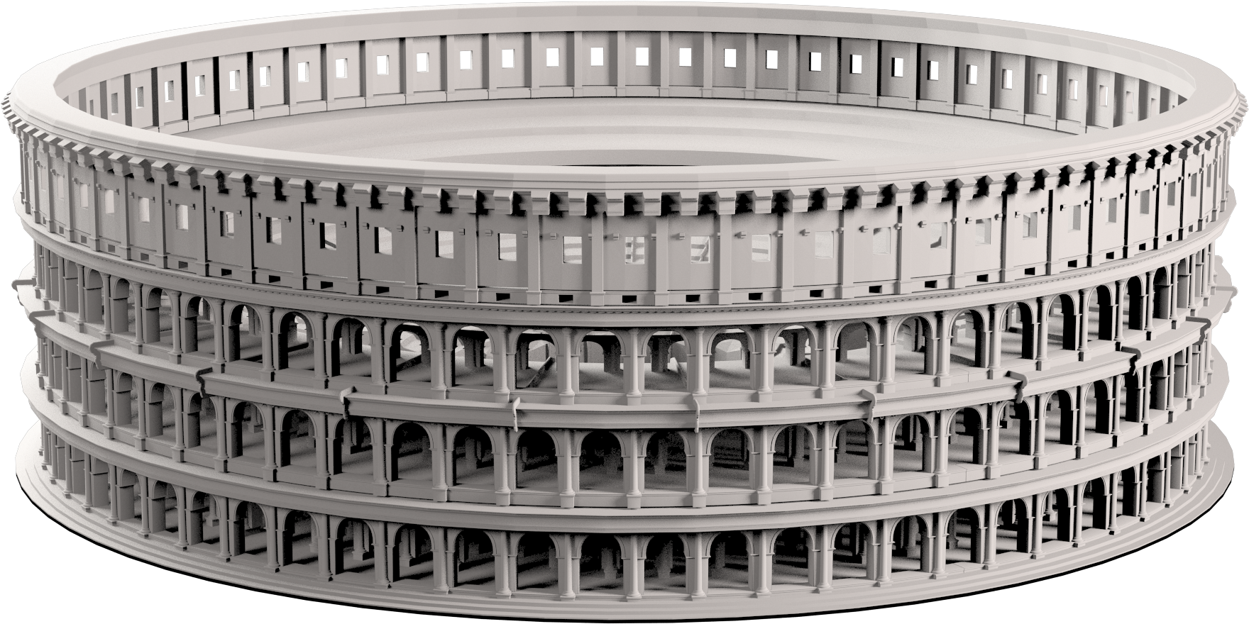 Colosseum Rome 3d Model Clipart (2133x1200), Png Download