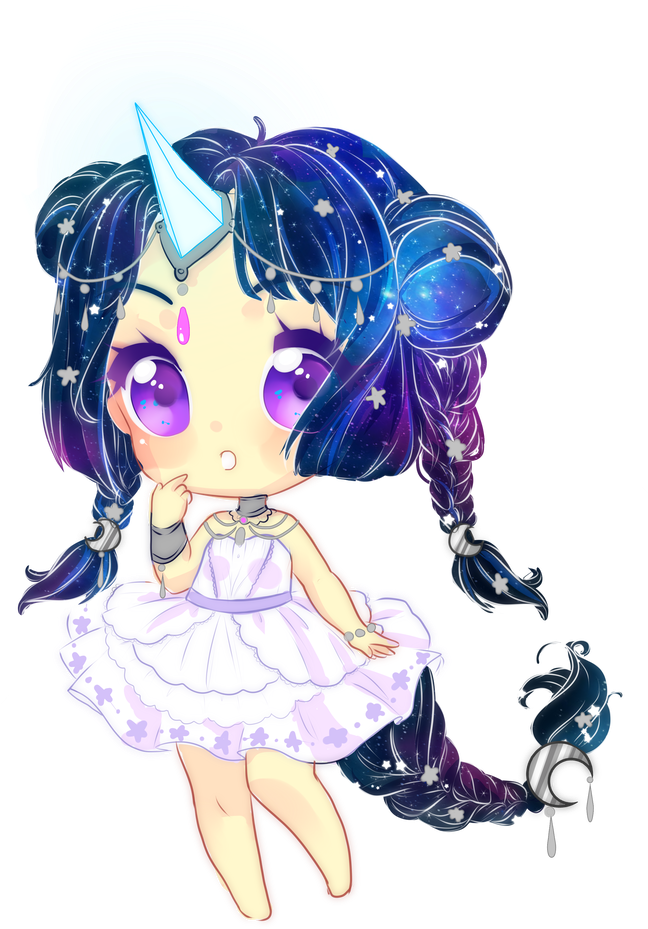 Girl Animegirl Unicorn Cute Drawing Unicorns Anime - Chibi Galaxy Unicorn Kawaii Unicorn Clipart (751x1063), Png Download