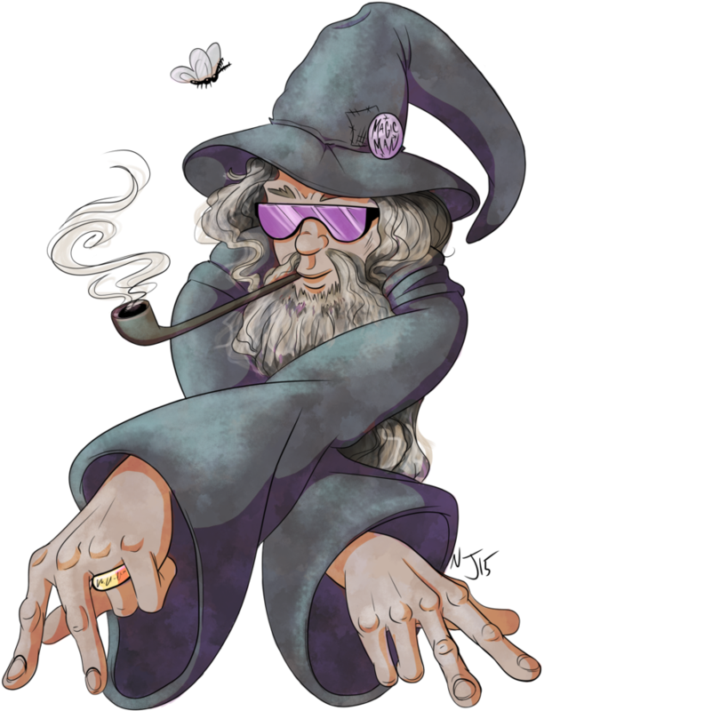 Gandalf Transparent Animated - Gandalf Funny Fan Art Clipart (801x800), Png Download