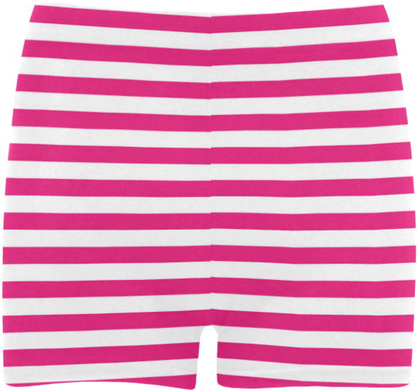 Solid Magenta With White Stripes Briseis Skinny Shorts - Board Short Clipart (1000x1000), Png Download