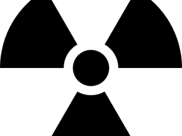 Radioactive Clipart Atomic Symbol - Radiation Symbol Black And White - Png Download (640x480), Png Download