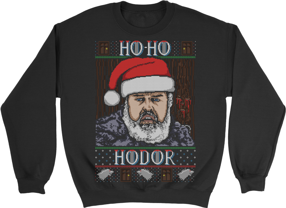 Ho Ho Hodor Holiday Sweater - Ho Ho Hodor Clipart (985x716), Png Download