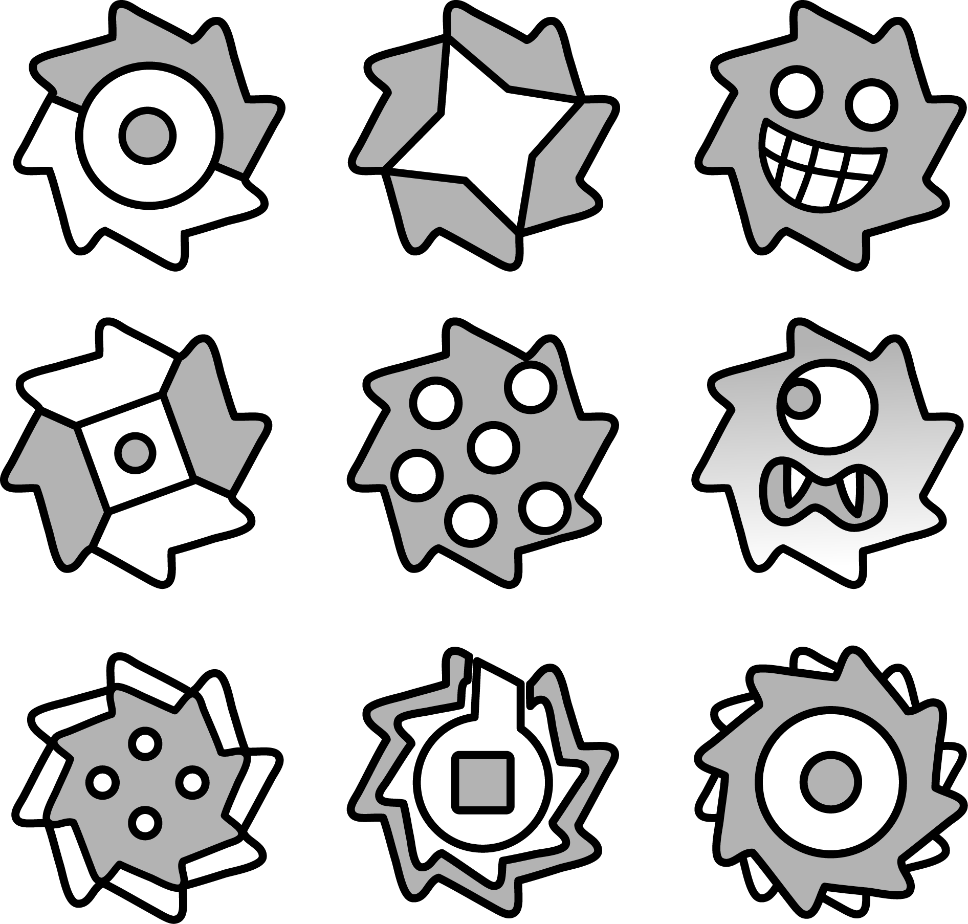 My 27 Geometry Dash Icons For All Geometry Dash Fans - Geometry Dash Fan Made Icons Clipart (1892x1806), Png Download