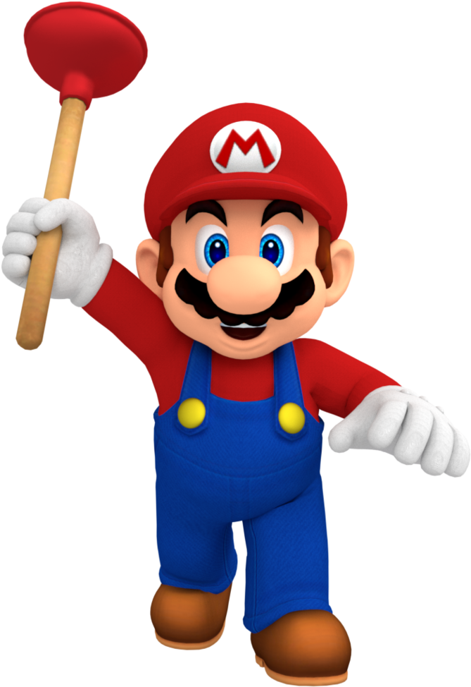 Mario Holding A Plunger By Nintega Dario Dbtaagp - Super Mario Plunger Clipart (764x1045), Png Download