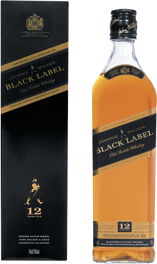 Johnnie Walker Black Label 12 Year Scotch Whisky - Johnnie Walker Black Label 2016 Clipart (1000x1000), Png Download