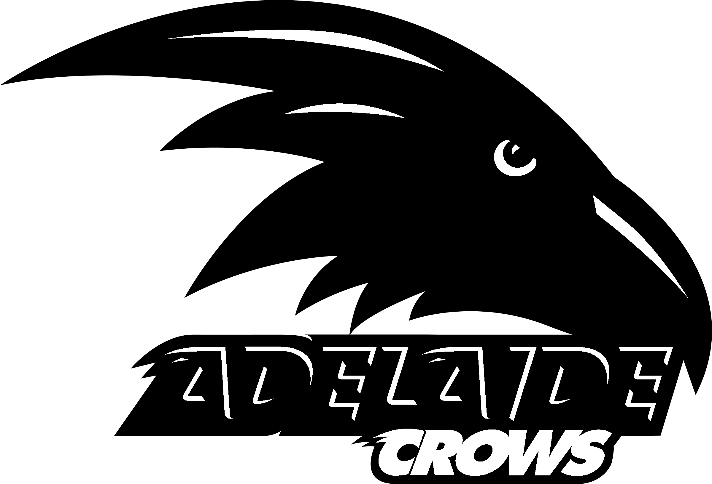 Adelaide Crows Logo Black And White - Adelaide Crows Logo Svg Clipart (2400x1634), Png Download