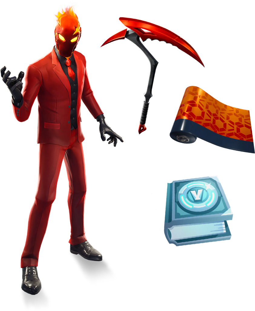 30 Leaked Cosmetics Skins, Pickaxes, Back Bling, Gliders, - Pack Inferno Fortnite Clipart (1024x1024), Png Download