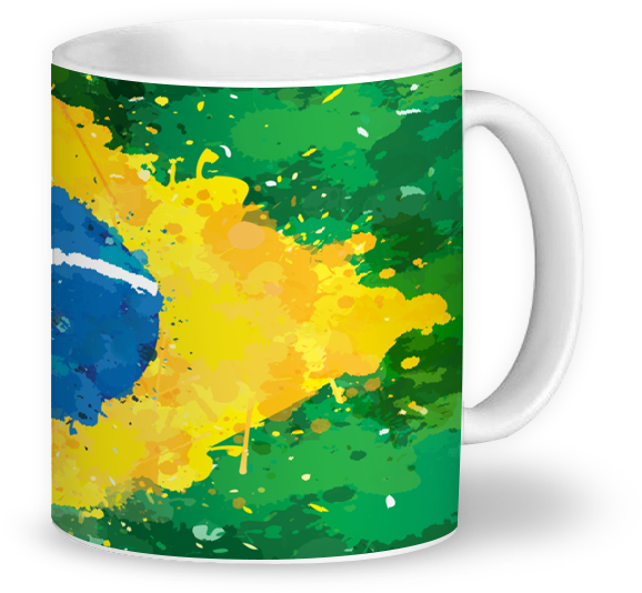 Caneca Bandeira Do Brasil De Incantiana - Mug Clipart (800x800), Png Download
