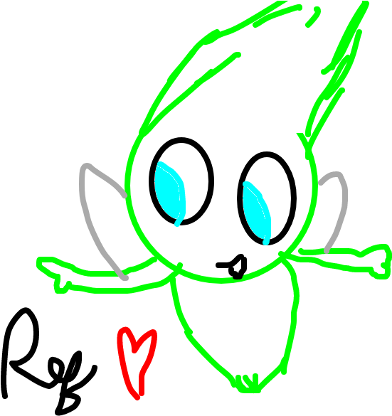 Celebi - Cartoon Clipart (1020x608), Png Download
