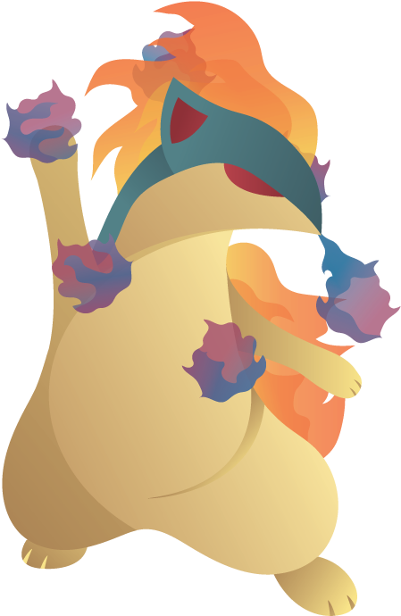 #156 Quilava Used Will O Wisp And Flamethrower In The - Illustration Clipart (493x719), Png Download