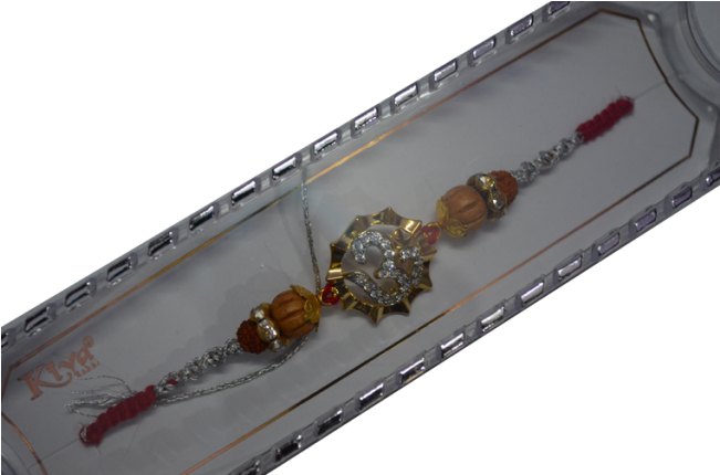 Beautiful Om Designer Rakhi For Kids - Crystal Clipart (650x489), Png Download