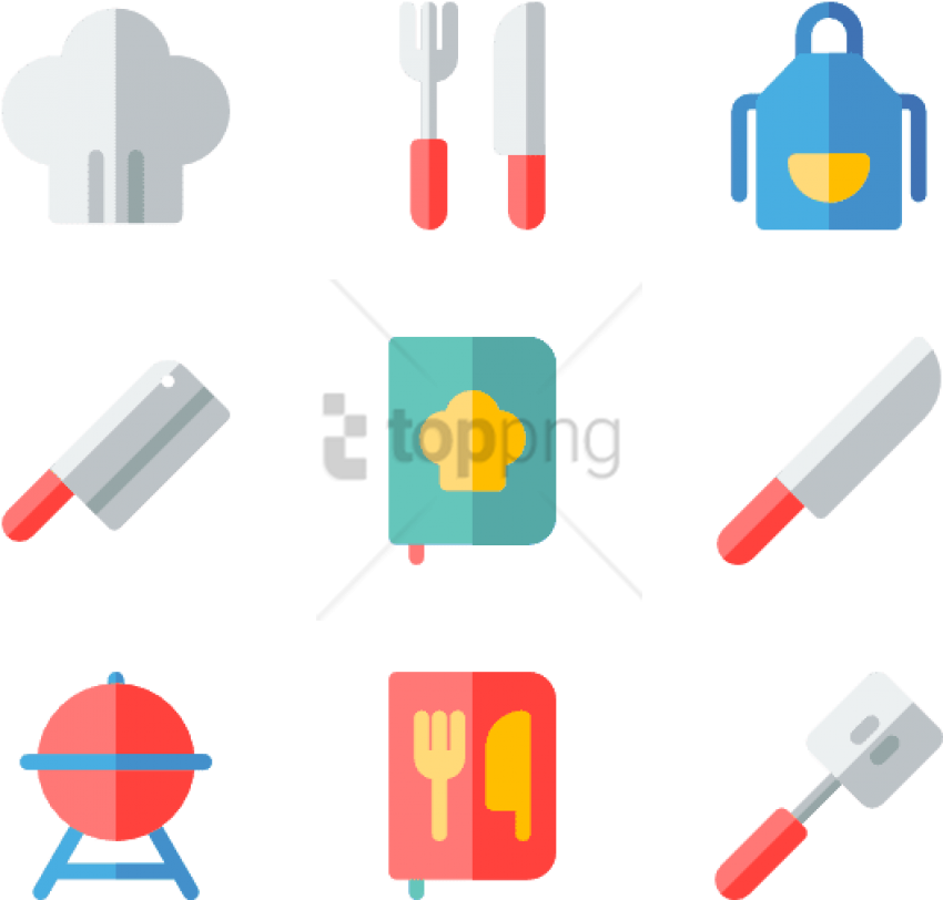 Free Png Kitchen Icons Vector - Kitchen Icons Vector Png Clipart (850x812), Png Download