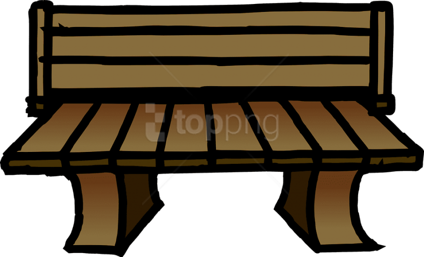 Free Png Park Bench Cartoon Png Image With Transparent - Wooden Chair Clip Art (850x516), Png Download