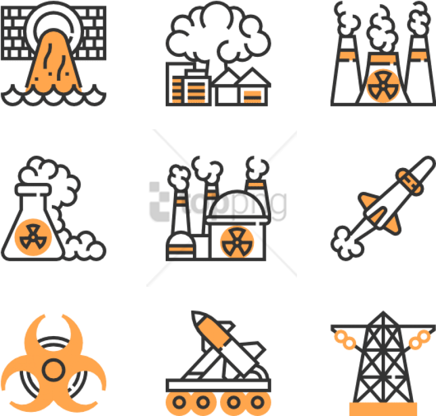 Free Png Nuclear 30 Icons View All 3 Icon - Radiation Cartoon Png Clipart (850x812), Png Download