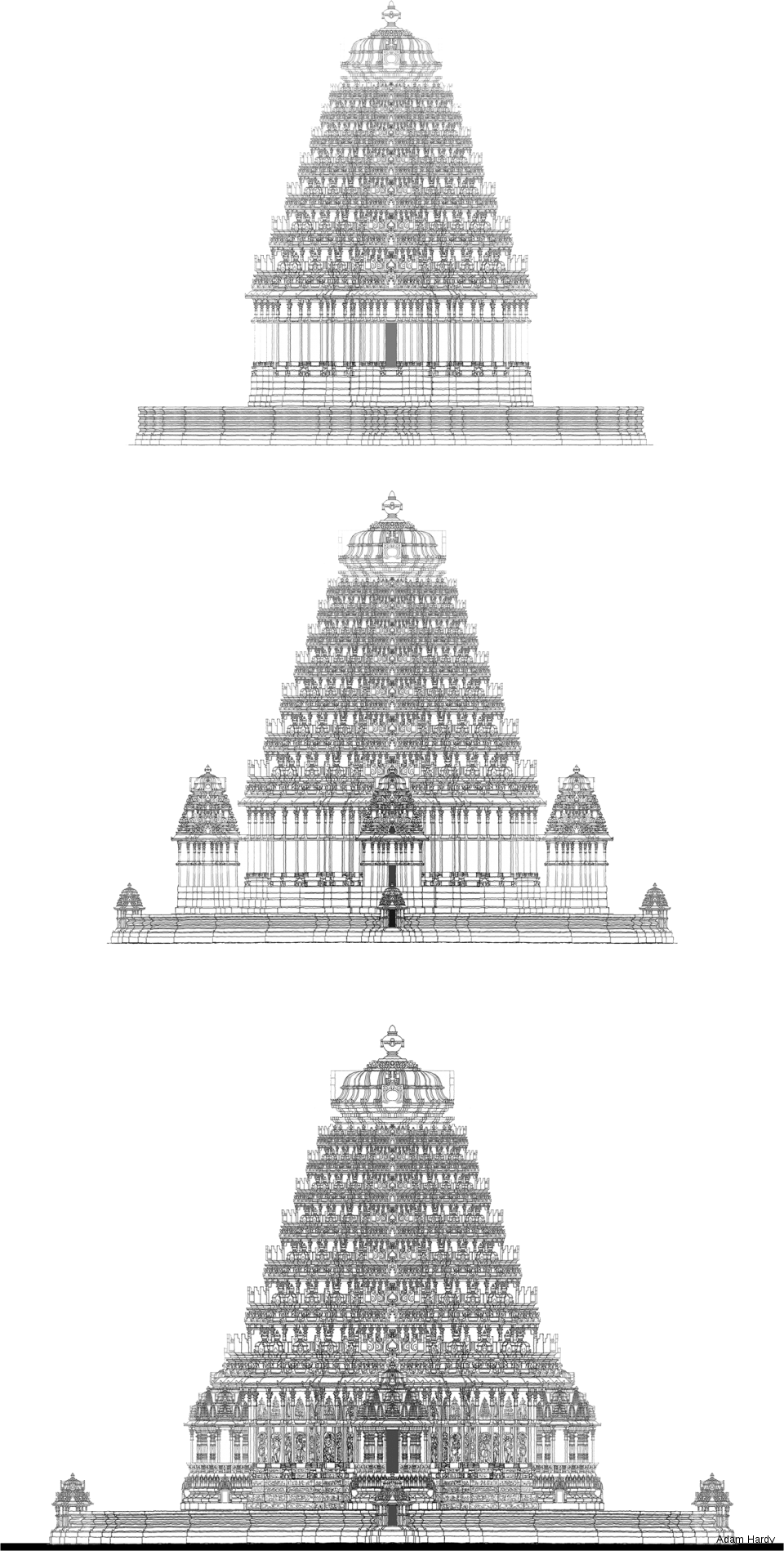 Design For Shree - Design Of South Indian Temple Clipart (960x1898), Png Download