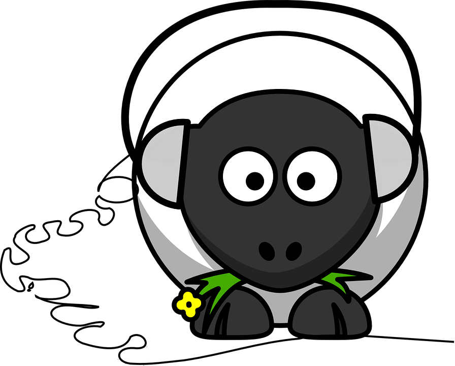 Sheep, Animal, Farm, Funny, Headphones, Music, Noise - Cartoon Animal With Headphones Clipart (896x720), Png Download
