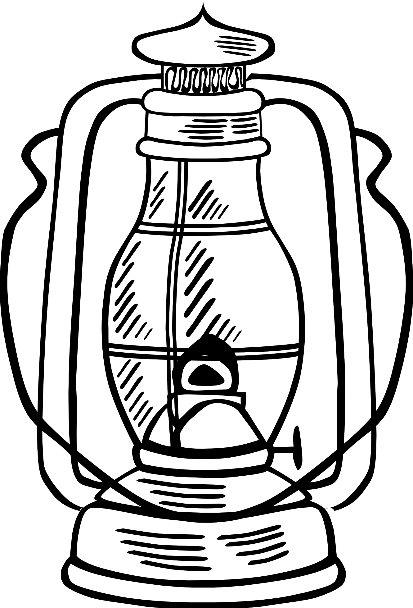 Oil Lamp Clipart Black And White - Lantern Clipart Black And White - Png Download (1331x1957), Png Download