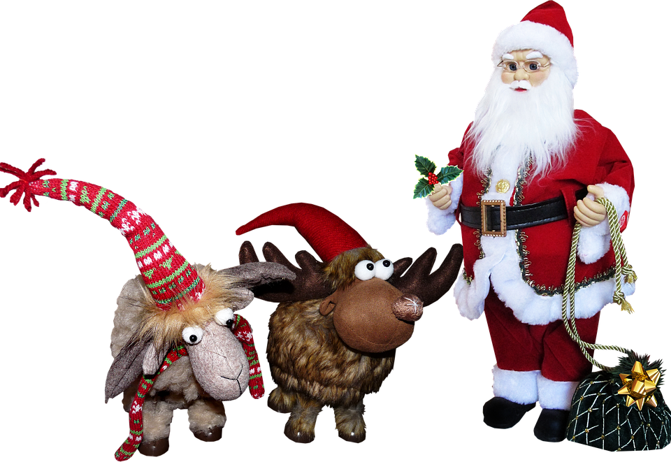 Santa, Reindeer, Christmas, Decoration - Xmas Images Free Clipart (960x661), Png Download