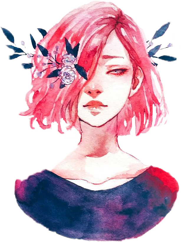 Drawings Watercolor Girl - Water Color Drawing Png Clipart (614x822), Png Download