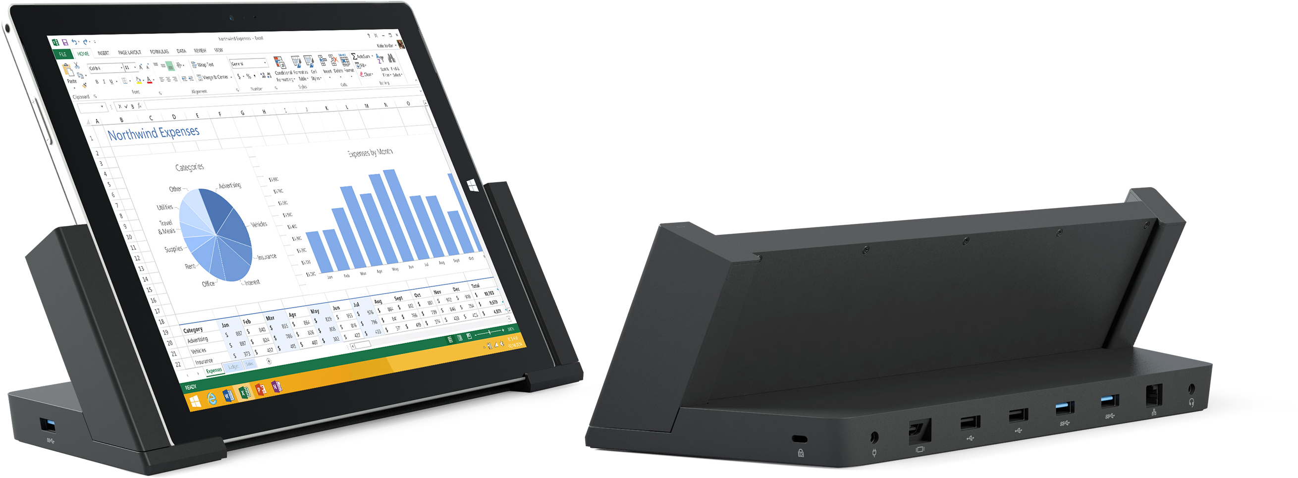 Surface Pro 3 Docking Station Available In 28 Markets - Surface Pro 3 Dockingstation Clipart (3000x1688), Png Download