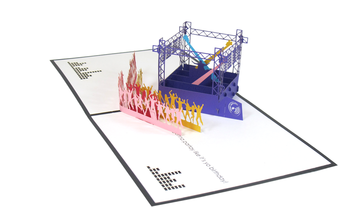 Dj Birthday Party Pop Up Greeting Card - Bailey Bridge Clipart (1280x720), Png Download