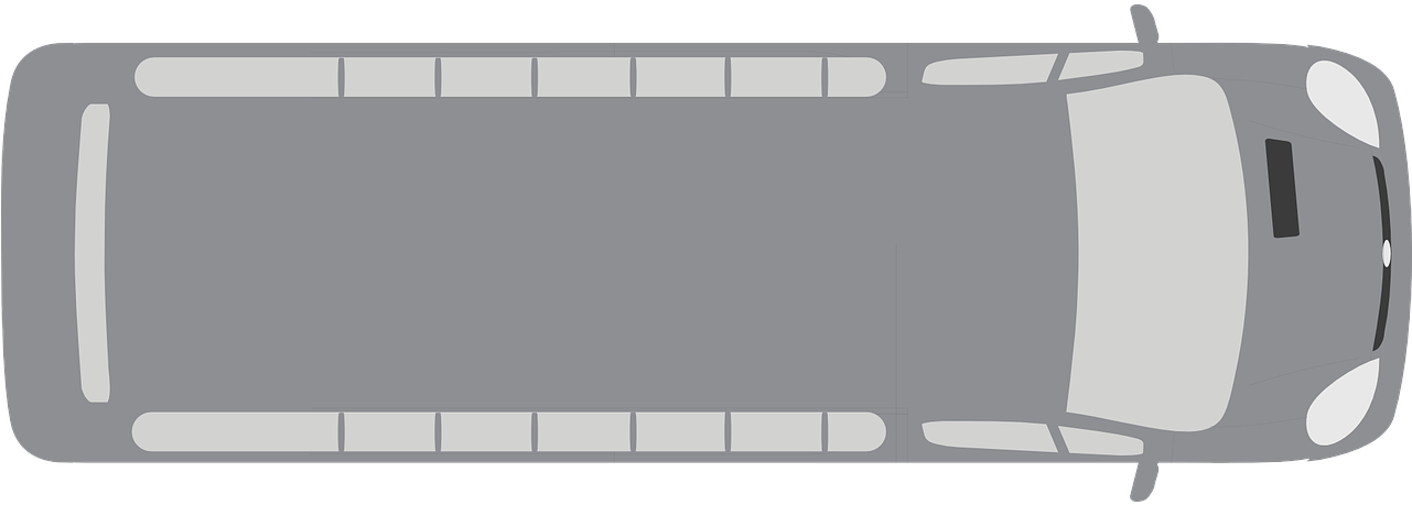 View,vehicle,gray,grey - Bus Top View Png Clipart (1280x640), Png Download