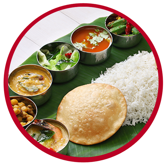 Pure Vegetarian Treat - South Indian Food Plate Clipart (577x577), Png Download