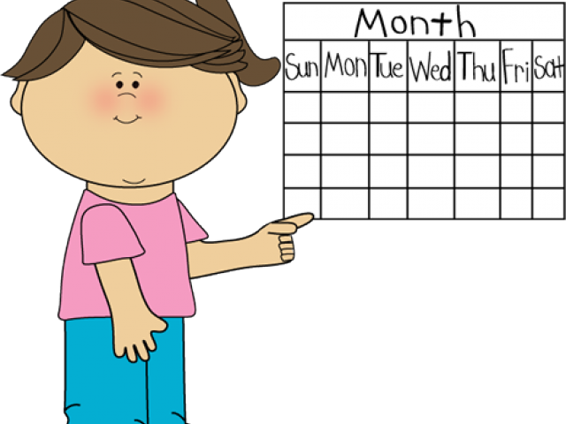 Calendar Clipart Child - Cartoon Calendar Days Of The Week - Png Download (640x480), Png Download