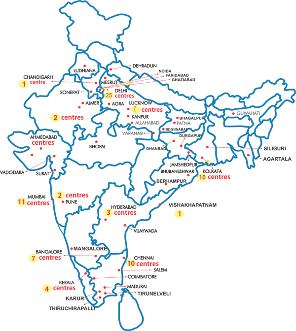 Where Is Kolkata In India Map - Bank Of Baroda Branches In India Map Clipart (600x672), Png Download