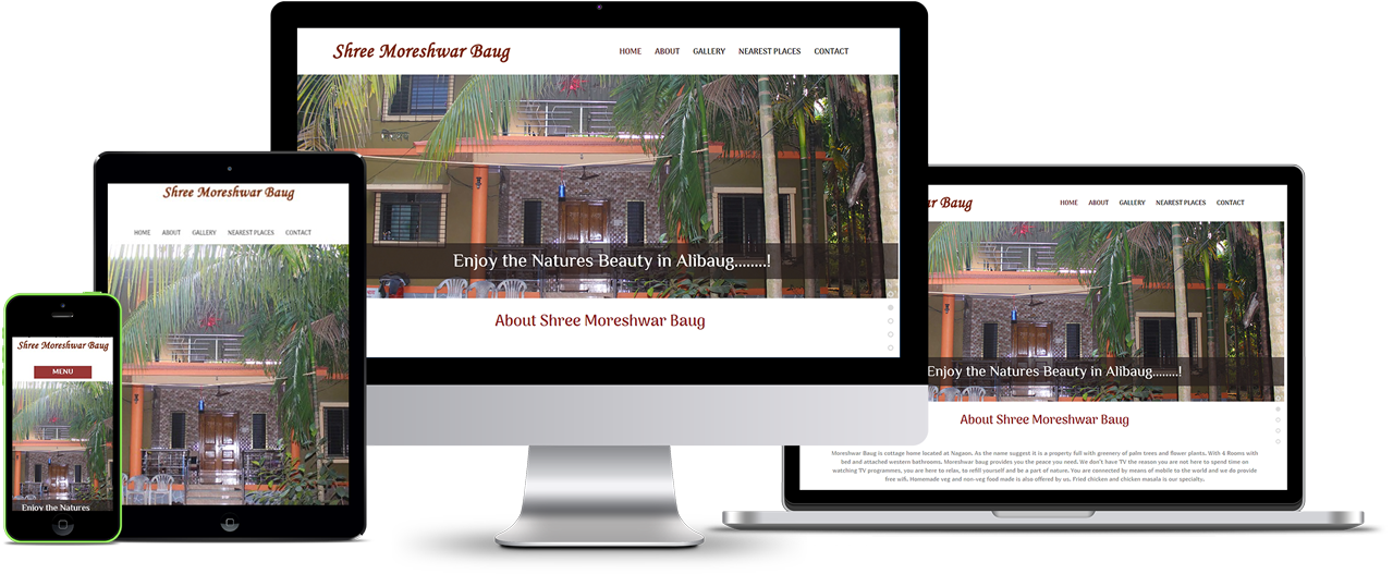 Shree Moreshwar Baug Website Development - Responsive Travel Web Design Clipart (1380x720), Png Download